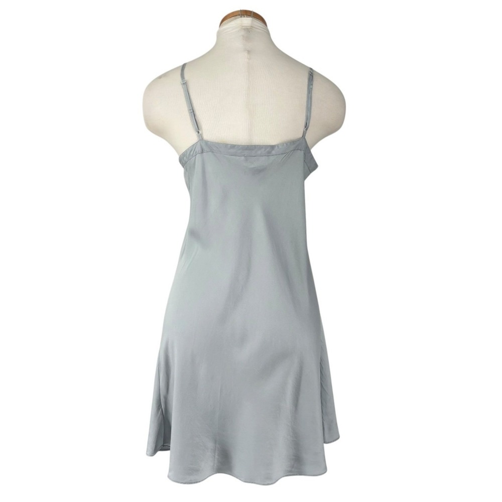 Ginia Silk Chemise Womens AU14 Blue V-Neck Spaghetti Strap Mini Slip - Picture 3 of 10